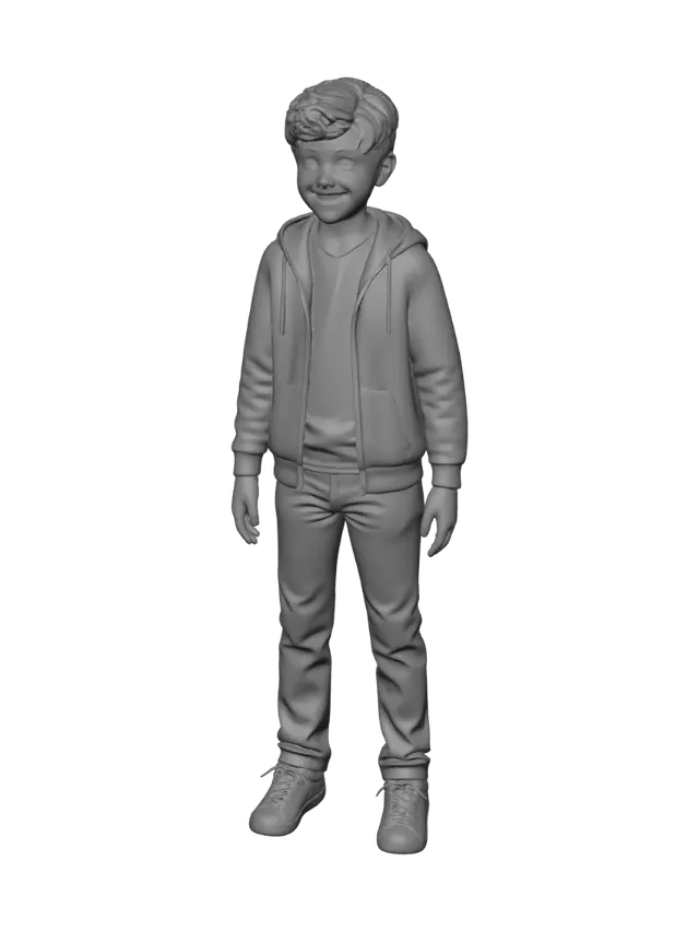 3D model for Boy in Hoodie and Jeans