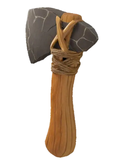 Stone Age Axe - Handcrafted 3D model, vytvořený pomocí AI
