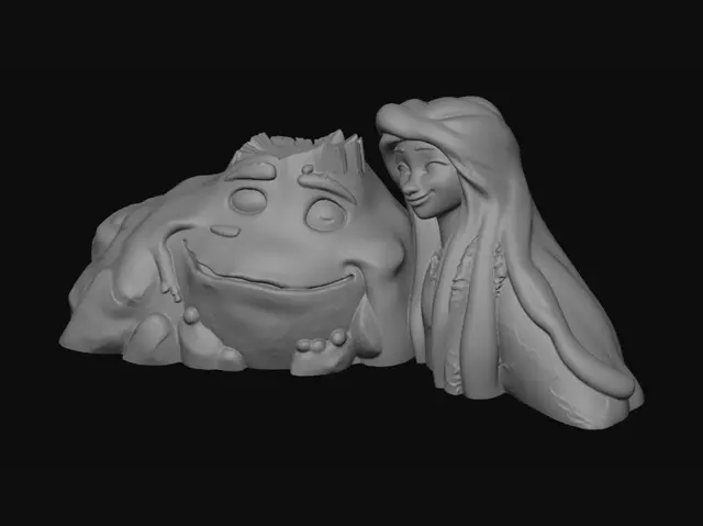 3D model for The Smiling Stone and the Moss Maiden