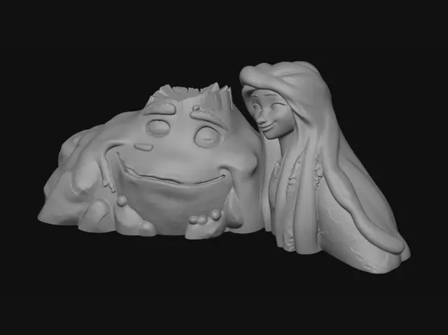 3D model for The Smiling Stone and the Moss Maiden