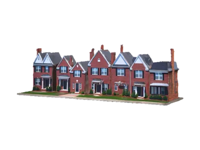 houses - Town 3D model, vytvořený pomocí AI