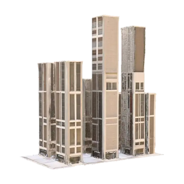 3D model for High definition modern Japanese buildings in a city block organization