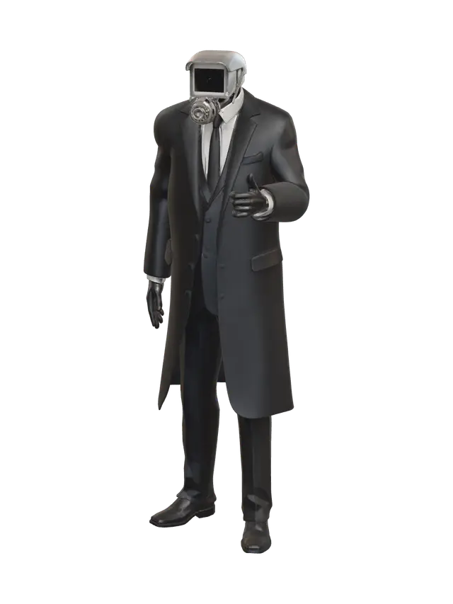 Modern Cameraman Skibidi 3D model, vytvořený pomocí AI