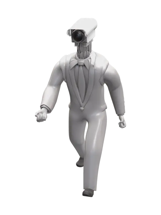 Cameraman Skibidi 3D model, vytvořený pomocí AI
