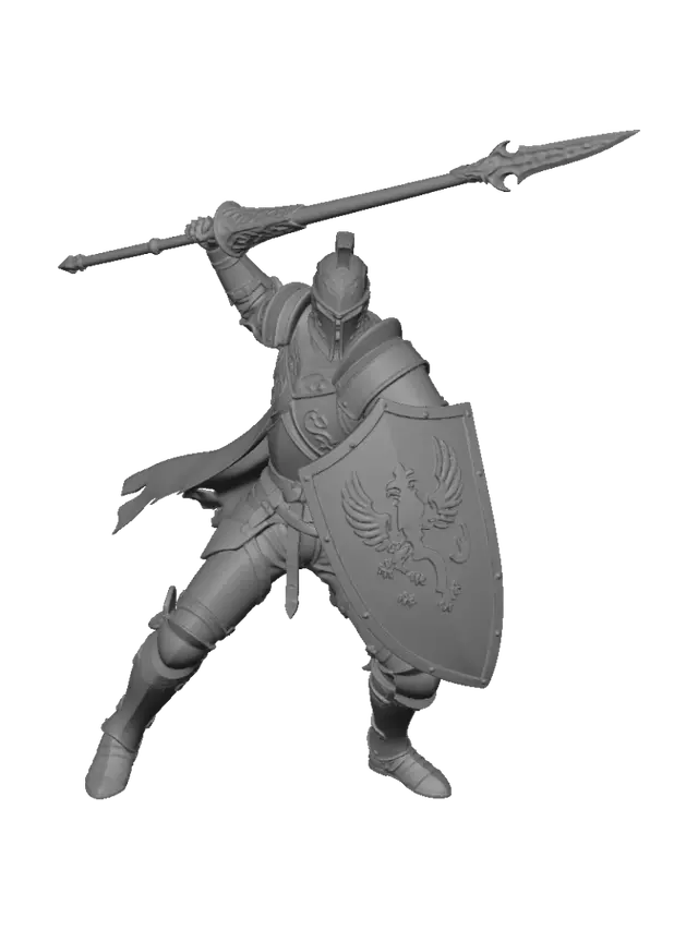 3D model for Ağır zırhlı, hafif zırhlı, mızraklı, kalkanlı ve komutan sınıfı şövalye yap yapa desteği kullan yapılmamışı yap eşi benzeri olmasın bana özgü olsun