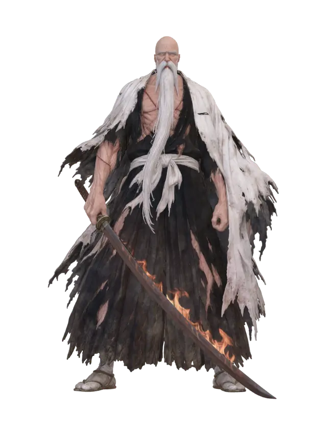 Genryūsai Shigekuni Yamamoto — Bankai: Zanka no Tachi - Poster 3D model, AI generated