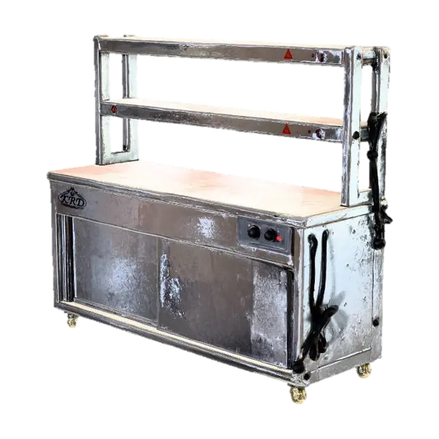 Stainless Steel Food Warmer Table - Commercial 3D model, vytvořený pomocí AI