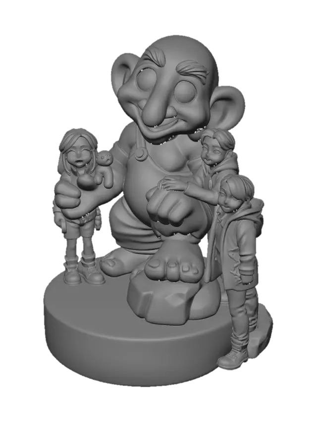 3D model for The Gentle Giant and the Three Friends