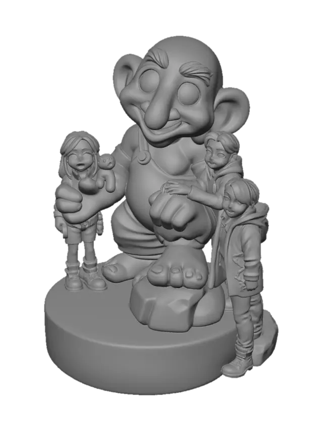 3D model for The Gentle Giant and the Three Friends