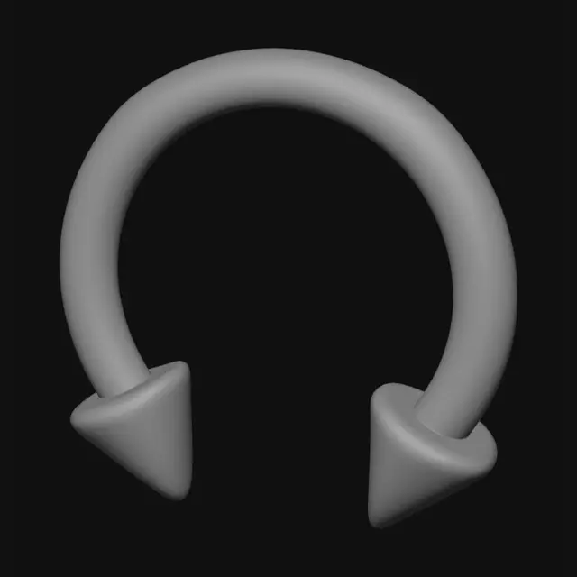 3D model for Spiked horseshoe ring