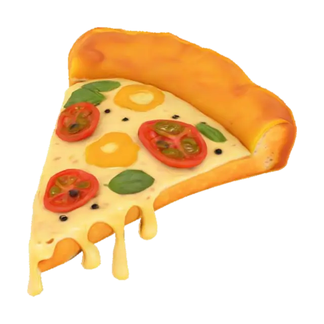 Pizza Slice Charm 3D model, vytvořený pomocí AI