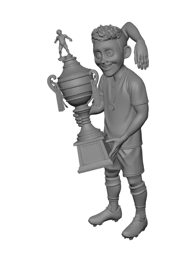 3D model for Soccer Champion with Trophy