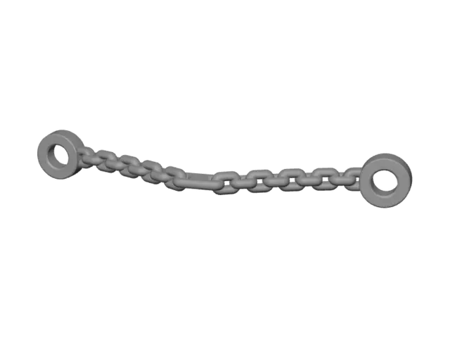 3D model for Curved metal chain with ring ends