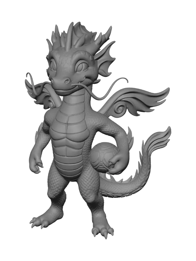 3D model for Azure Dragon with a Soccer Ball
