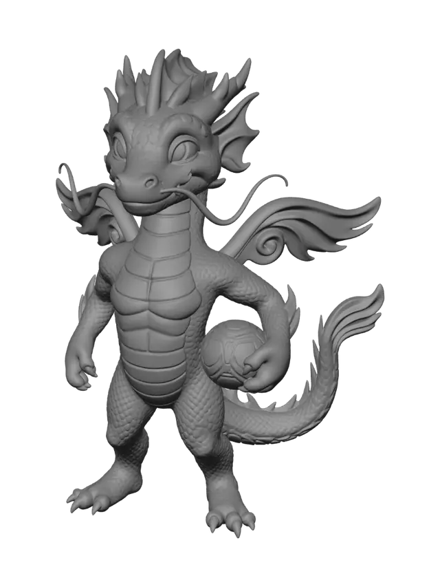 3D model for Azure Dragon with a Soccer Ball