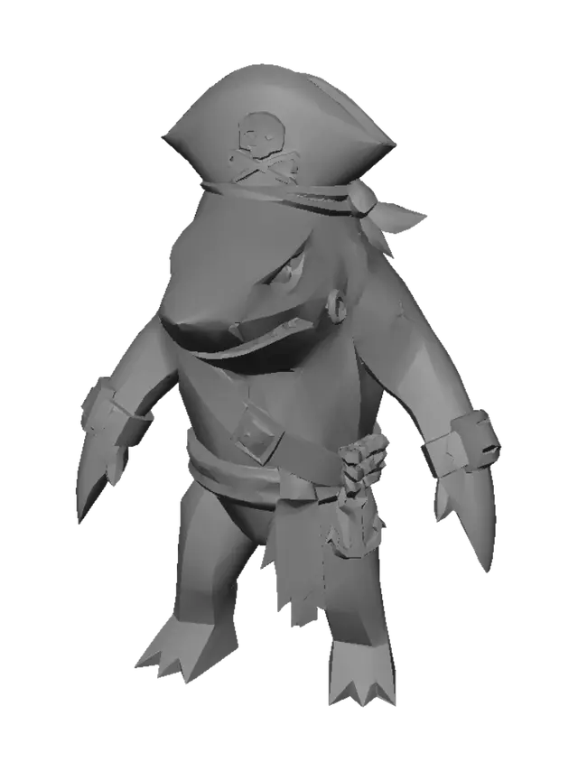 3D model for Captain Sharkbeard