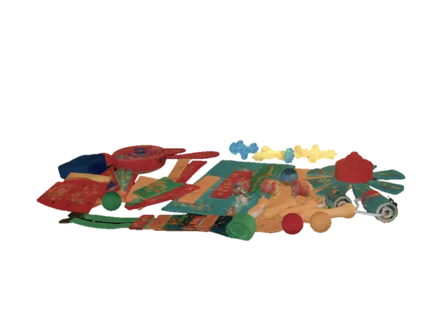Colorful Textured Sensory Set - Application-3D-modell, genererad av AI
