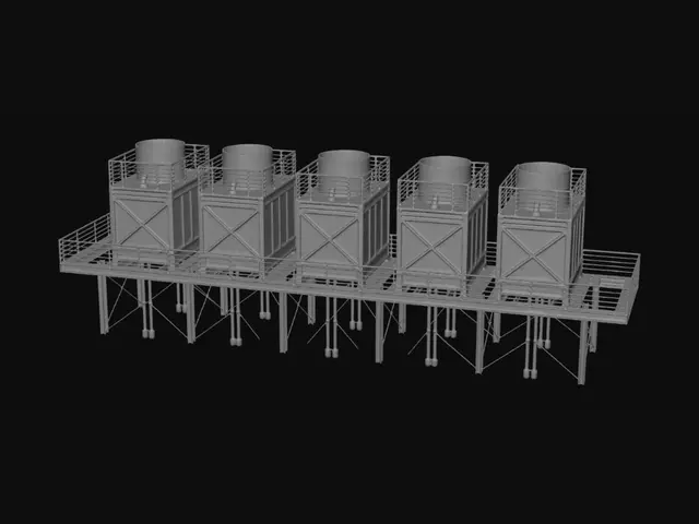 3D model for Industrial Cooling Tower Array