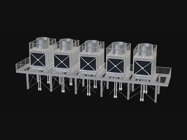 3D model for Industrial Cooling Tower Array