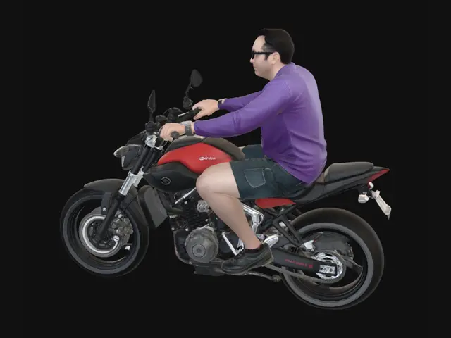 3D model for Purple Rider on a Red Motorcycle