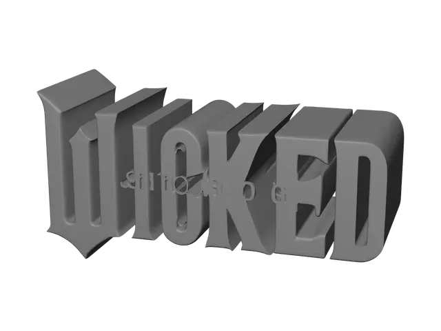 3D model for Modern Wicked Font