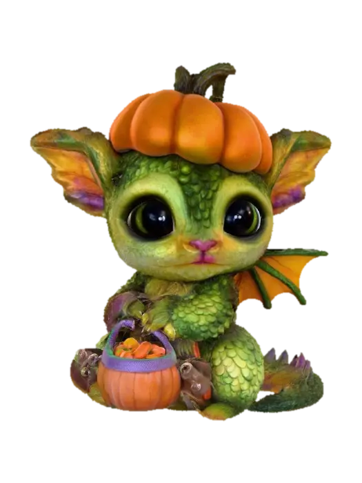 Pumpkin Dragon Hatchling, #Halloween2025# 3D model, vytvořený pomocí AI