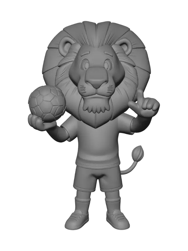 3D model for Lion Mascot Celebrating a Goal