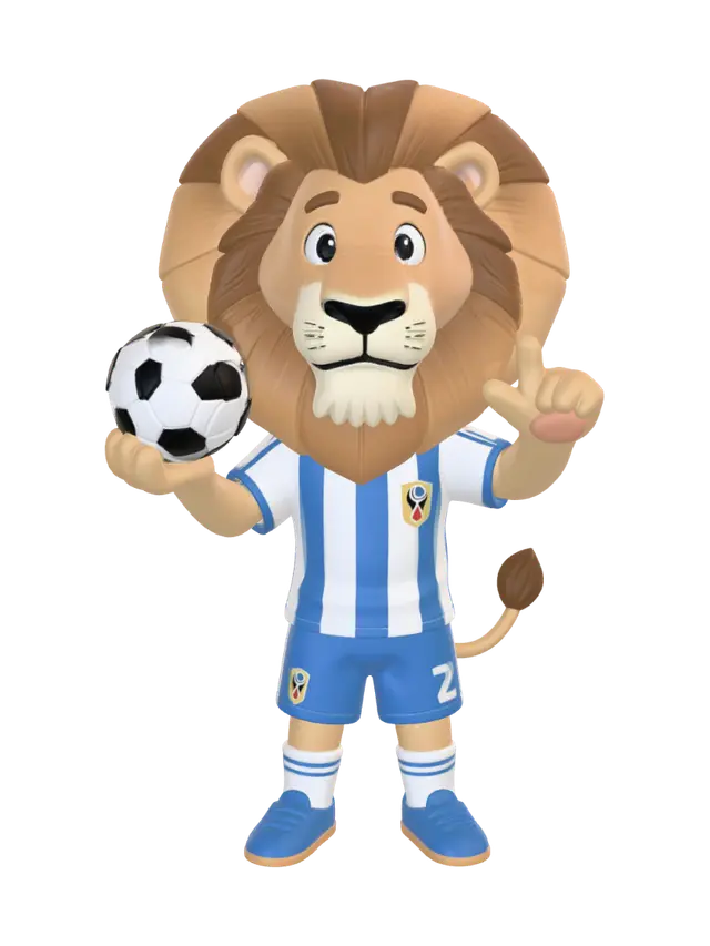 3D model for Lion Mascot Celebrating a Goal