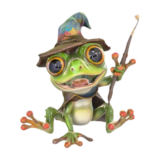 3D model for Froggy Wizard Adventure, #PBR#