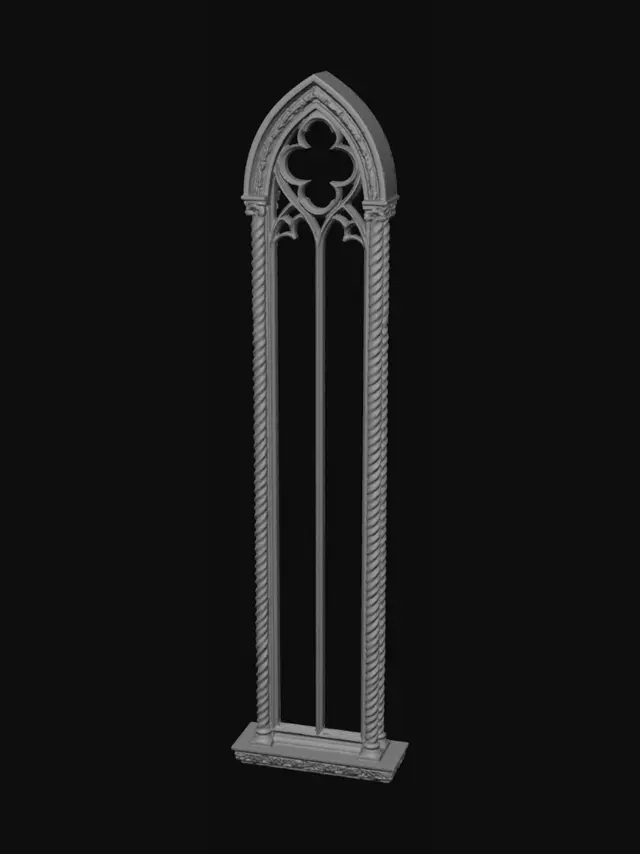 3D model for Gothic Arch Window with Tracery