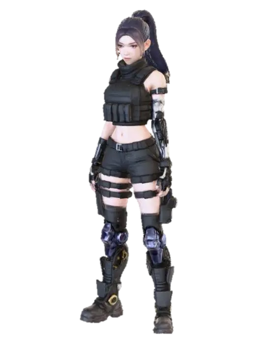 Cyber Enforcer 3D model, vytvořený pomocí AI