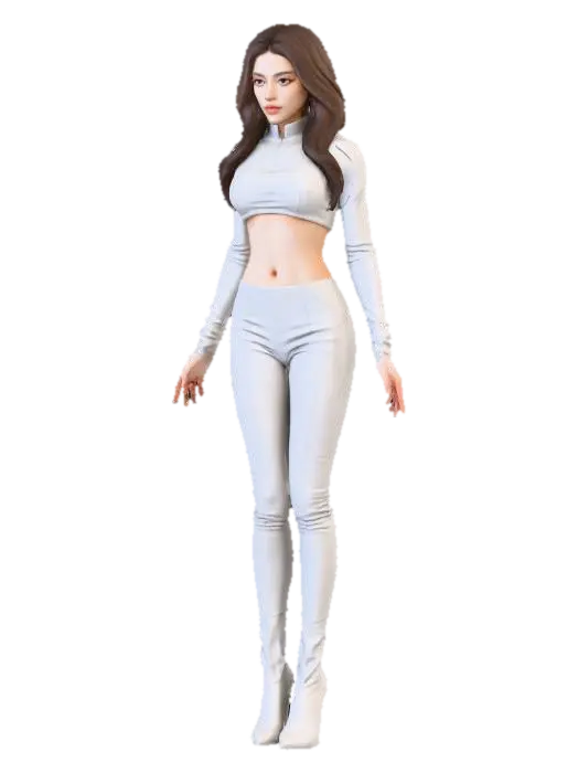 Elegance in White - Sophisticated 3D model, vytvořený pomocí AI
