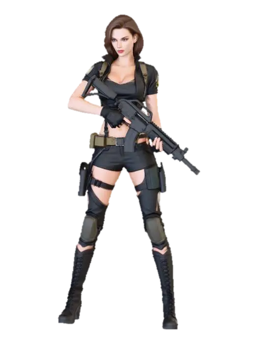 Female Void Trooper 3D model, vytvořený pomocí AI