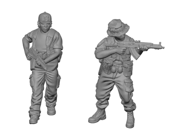 3D model for Two Soldiers with Rifles