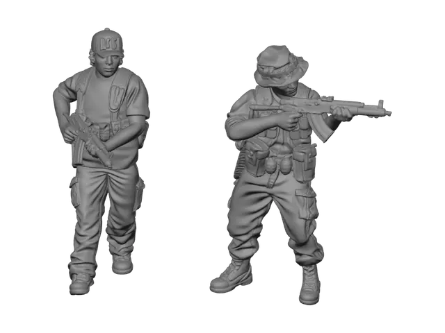 3D model for Two Soldiers with Rifles