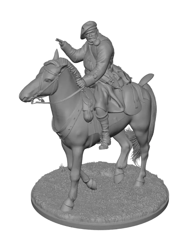 3D model for Rider on a Grey Horse