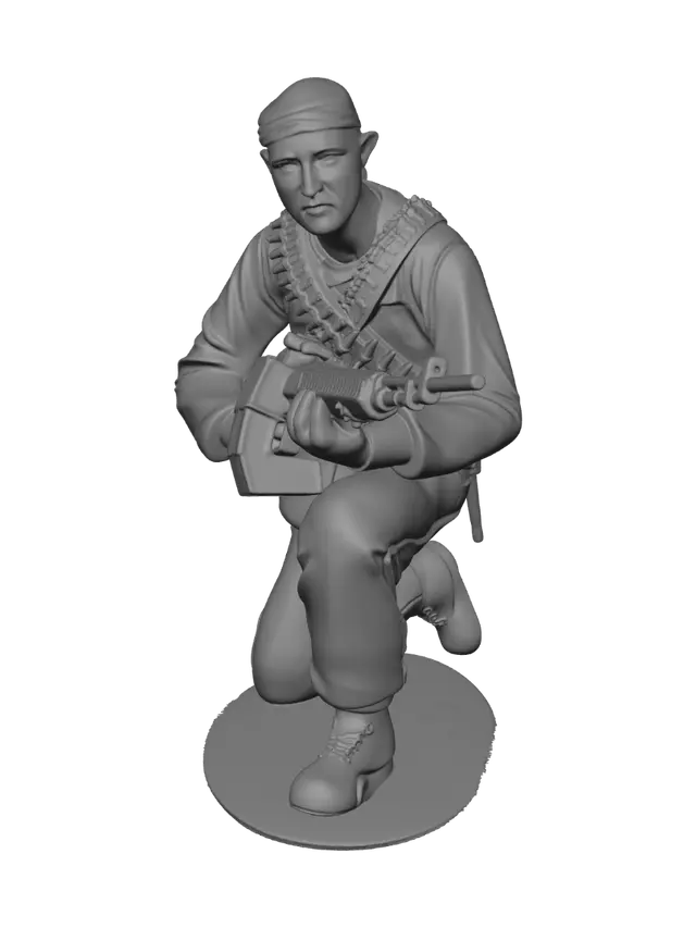 3D model for Kneeling Camouflage Rifleman