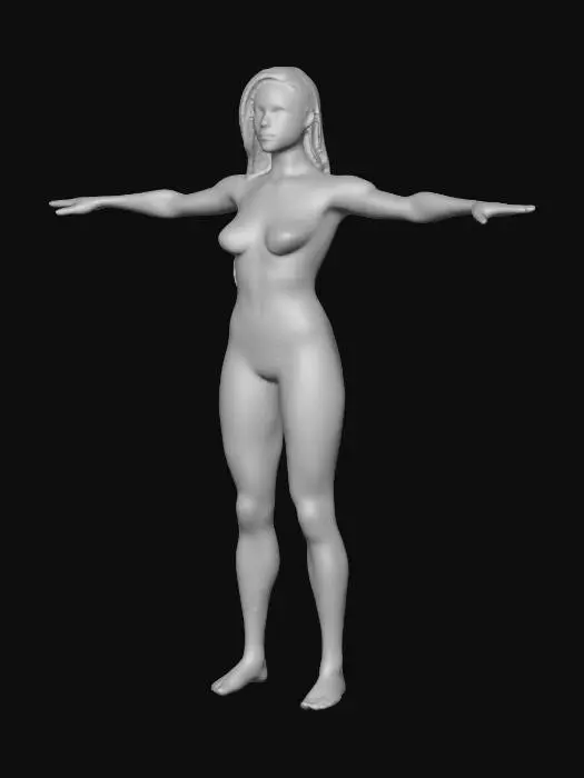 3D model for human female marvel style anatomy
t pose no cape plain model