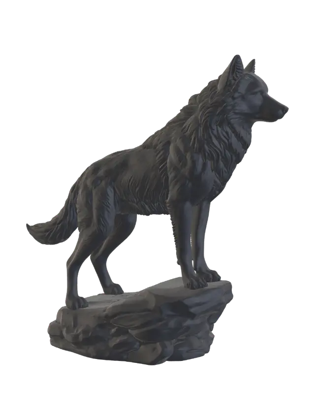 3D model for Eine wunderschöne Figur eines Wolfes. Nur die Figur in einem wunderschönen dunkelgrau in erhabener Pose. Detailliert und dennoch leicht druckbar.