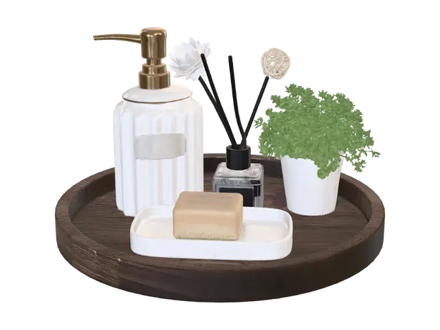 3D model for Spa Essentials on Wooden Tray