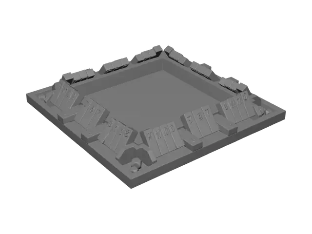 3D model for Numbered wooden backgammon board