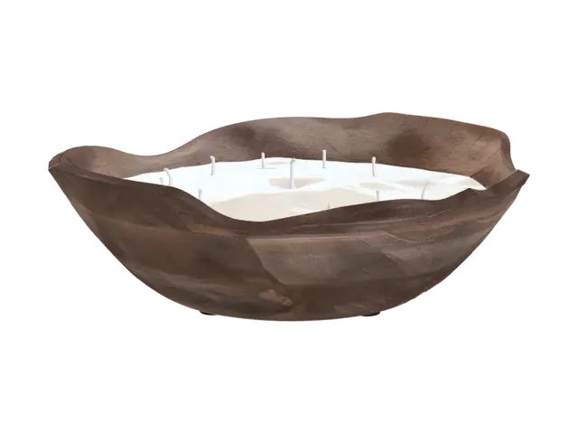 Wooden Wave Candle Bowl - Native 3D model, vytvořený pomocí AI