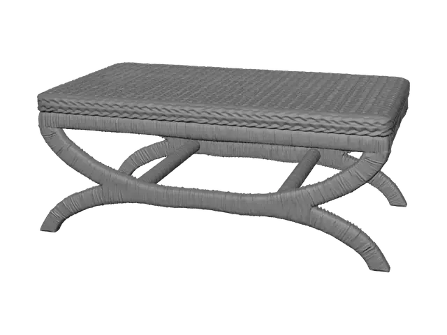 3D model for Curved Woven Rattan Coffee Table