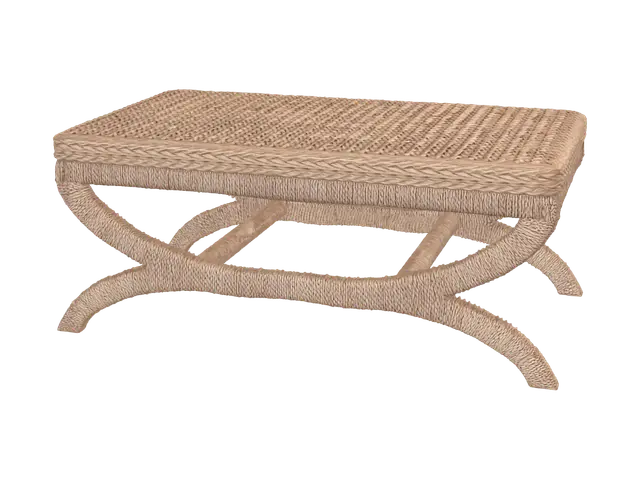 3D model for Curved Woven Rattan Coffee Table