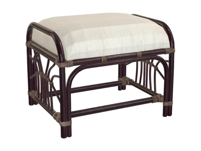 3D model for Rattan ottoman with cushioned top