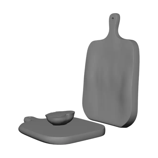 3D model for Wooden Cutting Board Duo with Orange Half