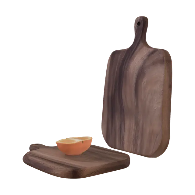 3D model for Wooden Cutting Board Duo with Orange Half