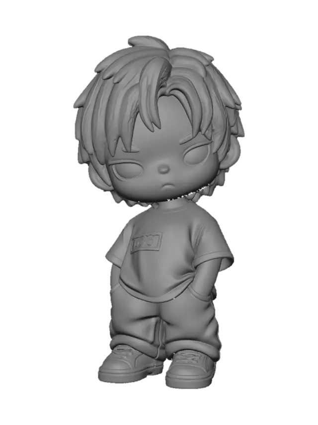 3D model for Grumpy Chibi Kid