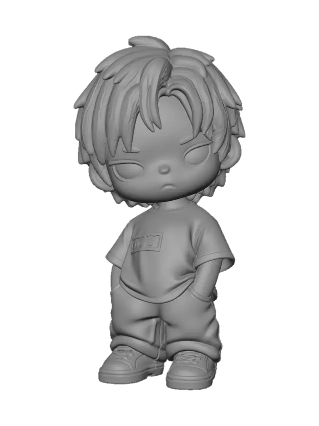 3D model for Grumpy Chibi Kid