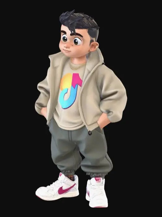 3D model for stylized 3D cartoon character, trendy outfit, high quality, colorful, tiktok style
realistic sneakers 3D model, studio lighting, detailed